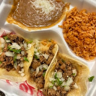3 Chicken Habanero Tacos Tacos W/Rice & Beans
